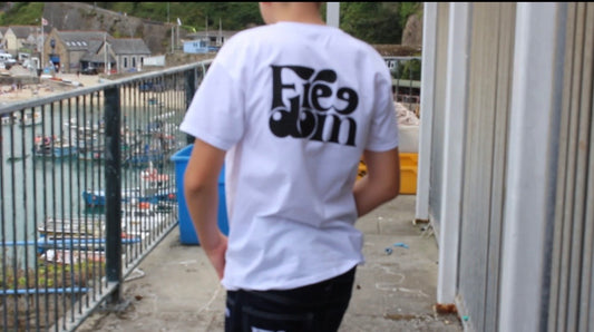 Freedom stacked design white t-shirt